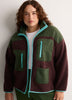 Brown Fashion Mock-Neck Sherpa Jacket - Active Zone
