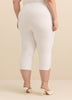 Fashion White Denim Capri Legging with Tulip Hem