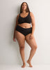 Black Star-Print Wireless Unlined Cotton Bra - tiVOGLIO