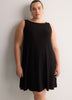 Responsible, Ribbed Sleeveless Boat Neck Swing Dress