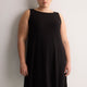 Responsible, Ribbed Sleeveless Boat Neck Swing Dress
