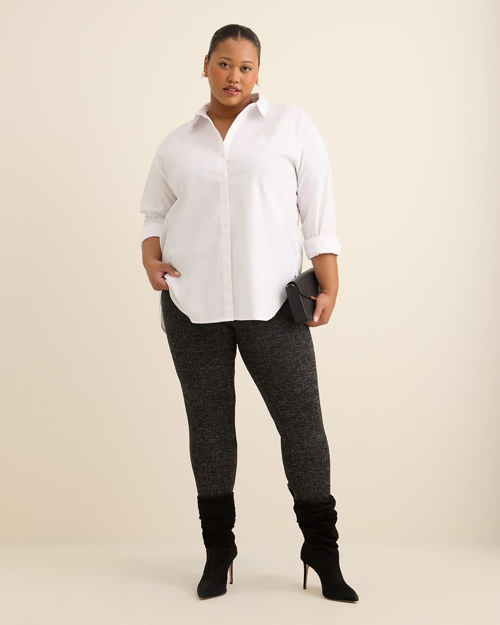 Black Glittery Textured Fashion Legging