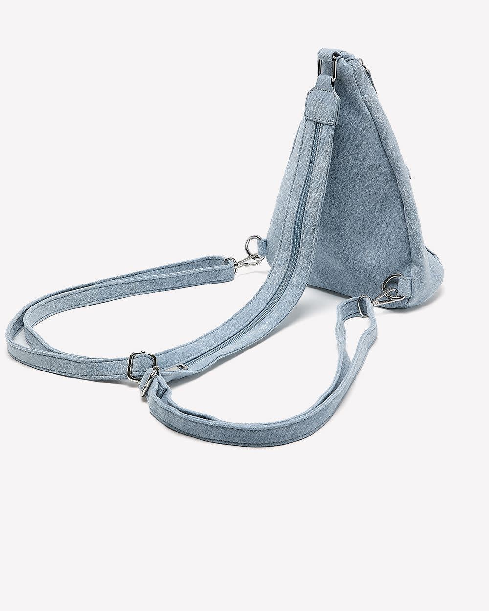 Blue Gray Suede Sling Bag