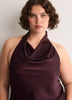 Satin Straight Sleeveless Halter Top