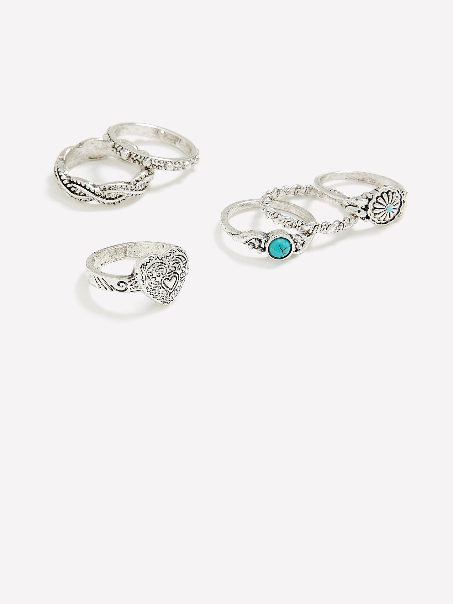 Bagues westerns assorties, ens. de 5