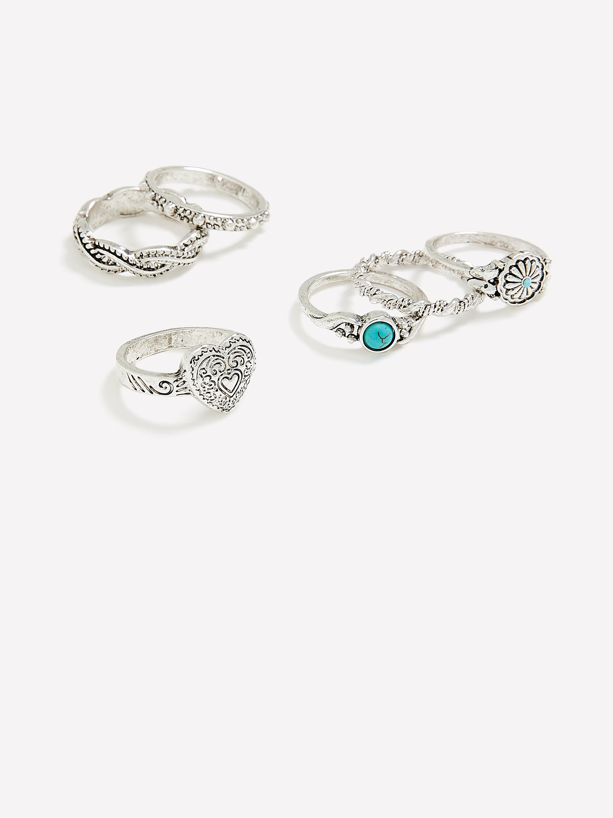 Bagues westerns assorties, ens. de 5