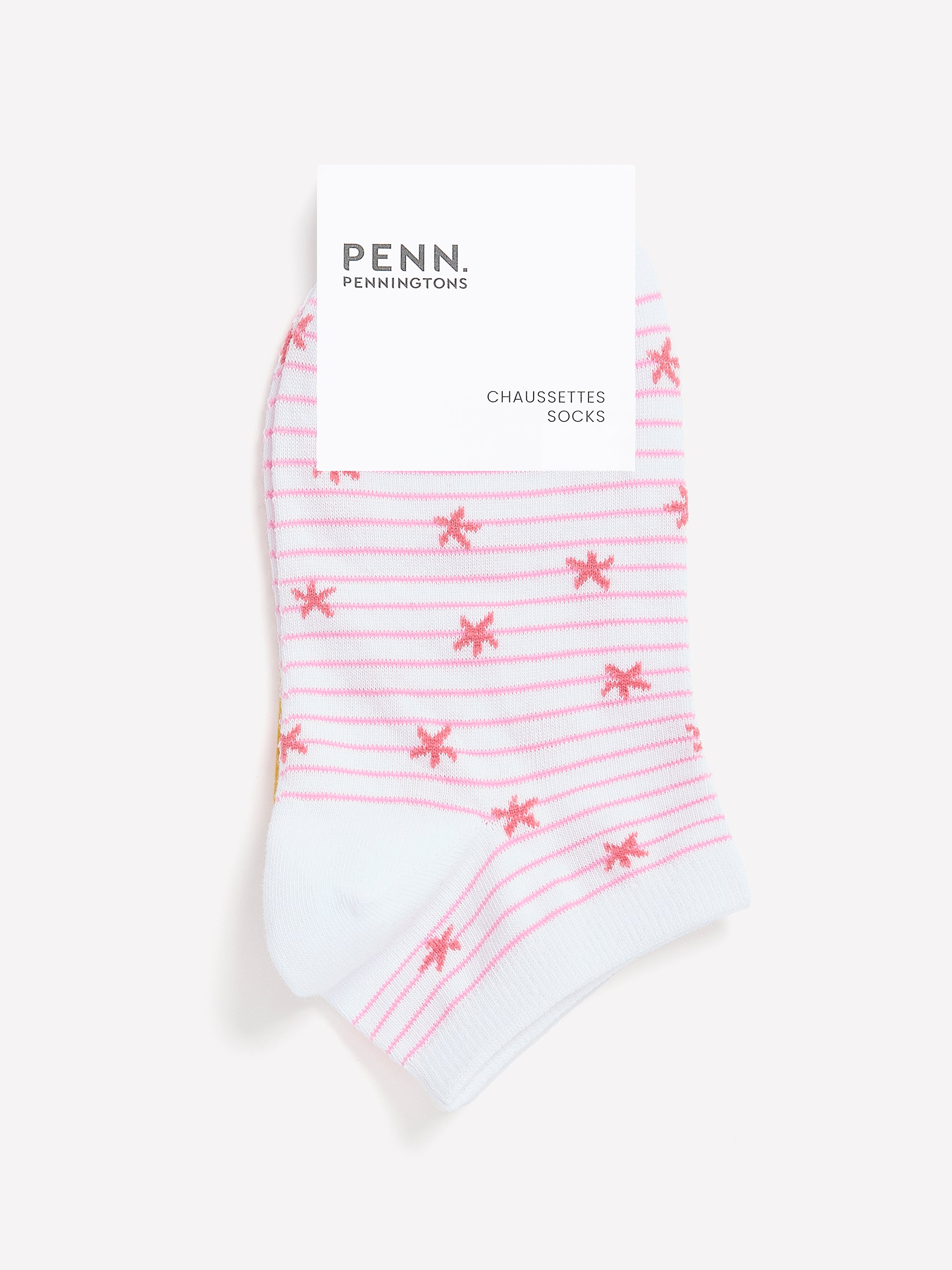 Striped Ankle Socks with Sea Animal Print