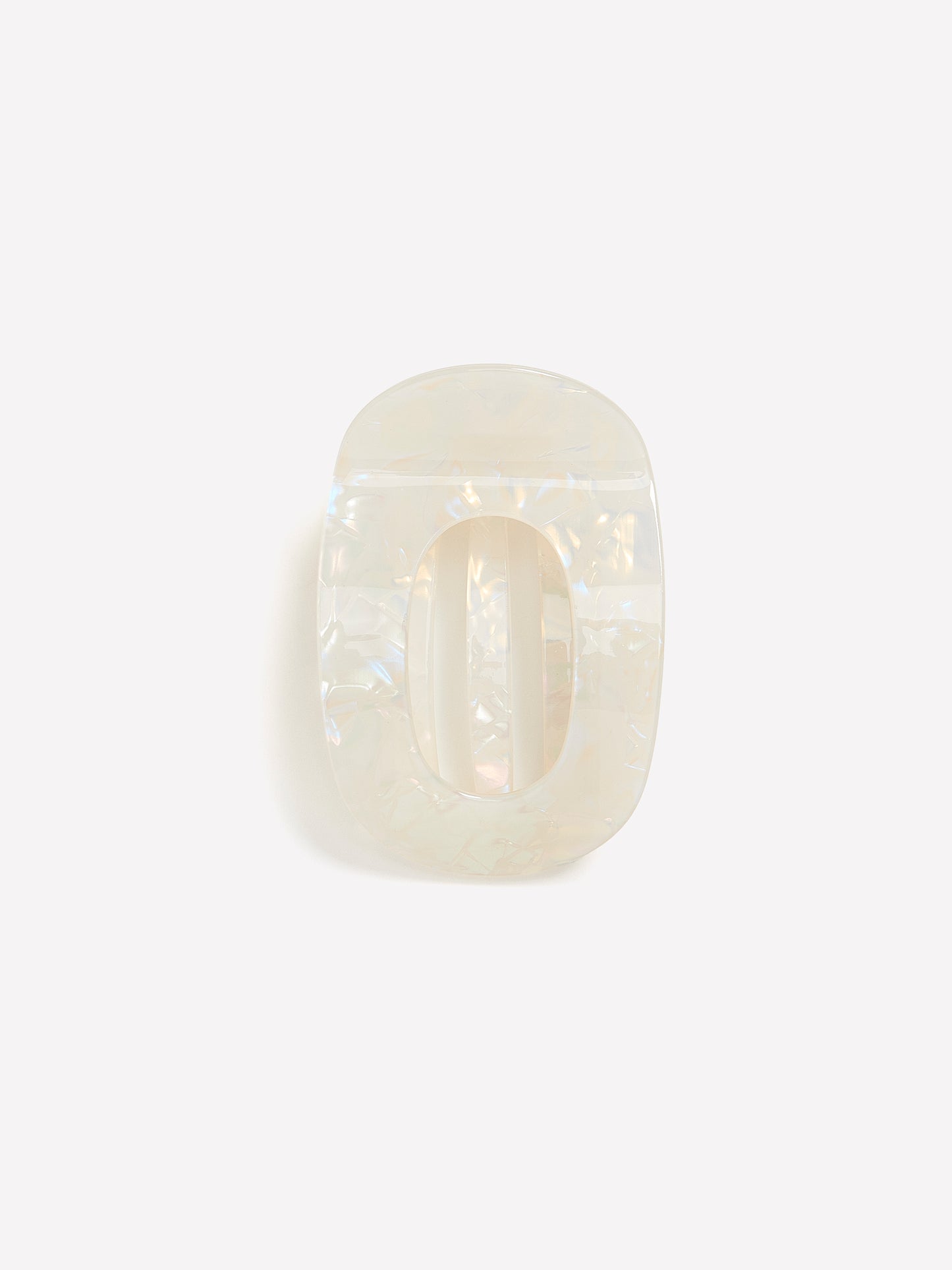 White Plastic Flat Hair Claw