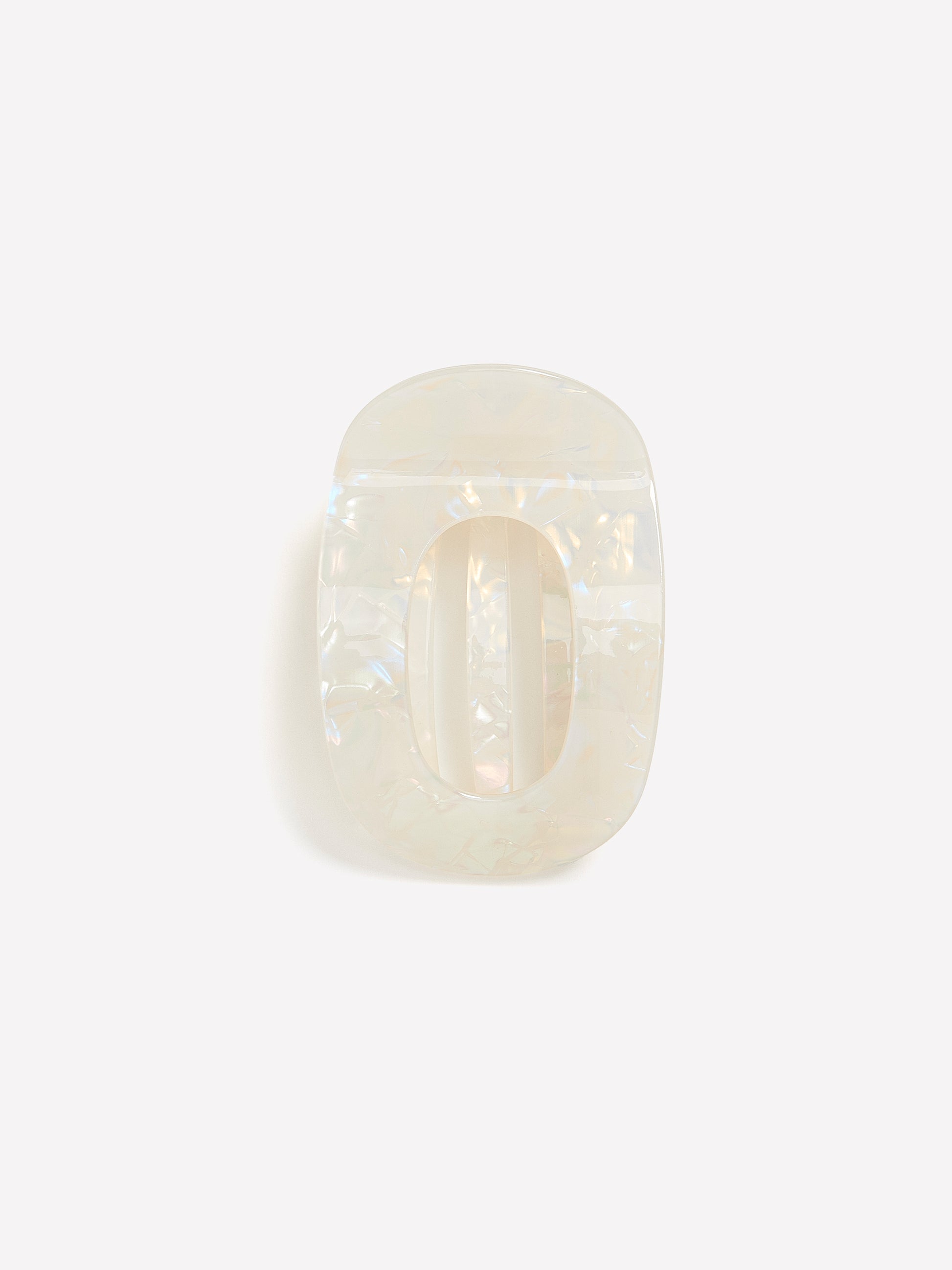 White Plastic Flat Hair Claw