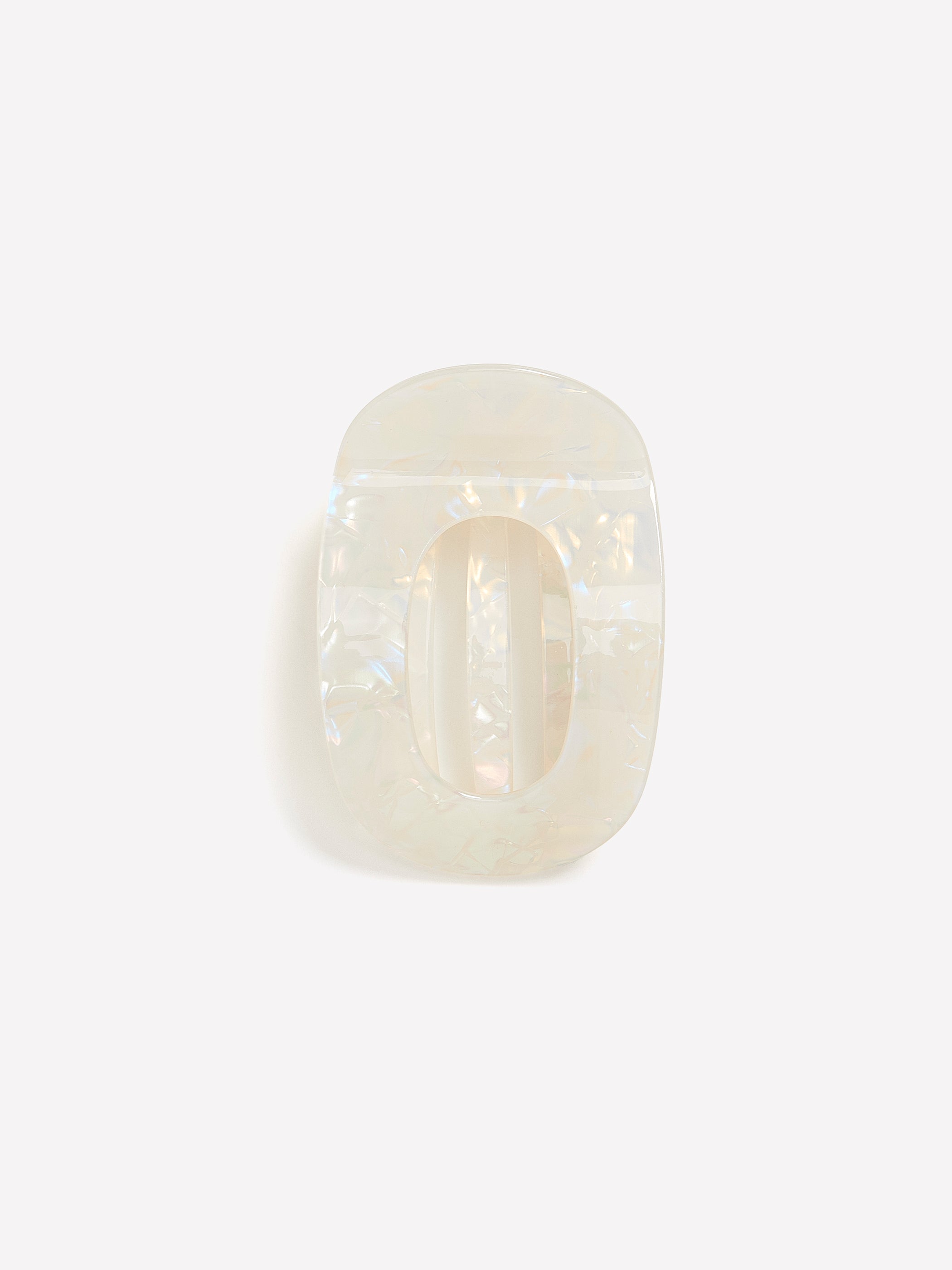White Plastic Flat Hair Claw