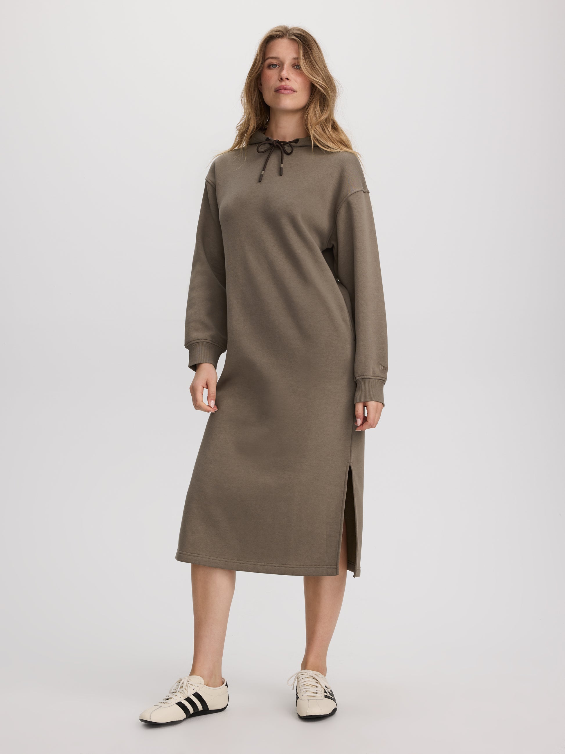 French Terry Hooded Midi Dress - Hyba