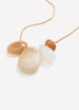 Long Golden Necklace with Resin Beads