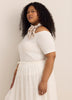 Off-Shoulder Ribbed Knit Fitted Top