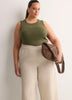 Woven Wide-Leg Slip-On Cropped Pant