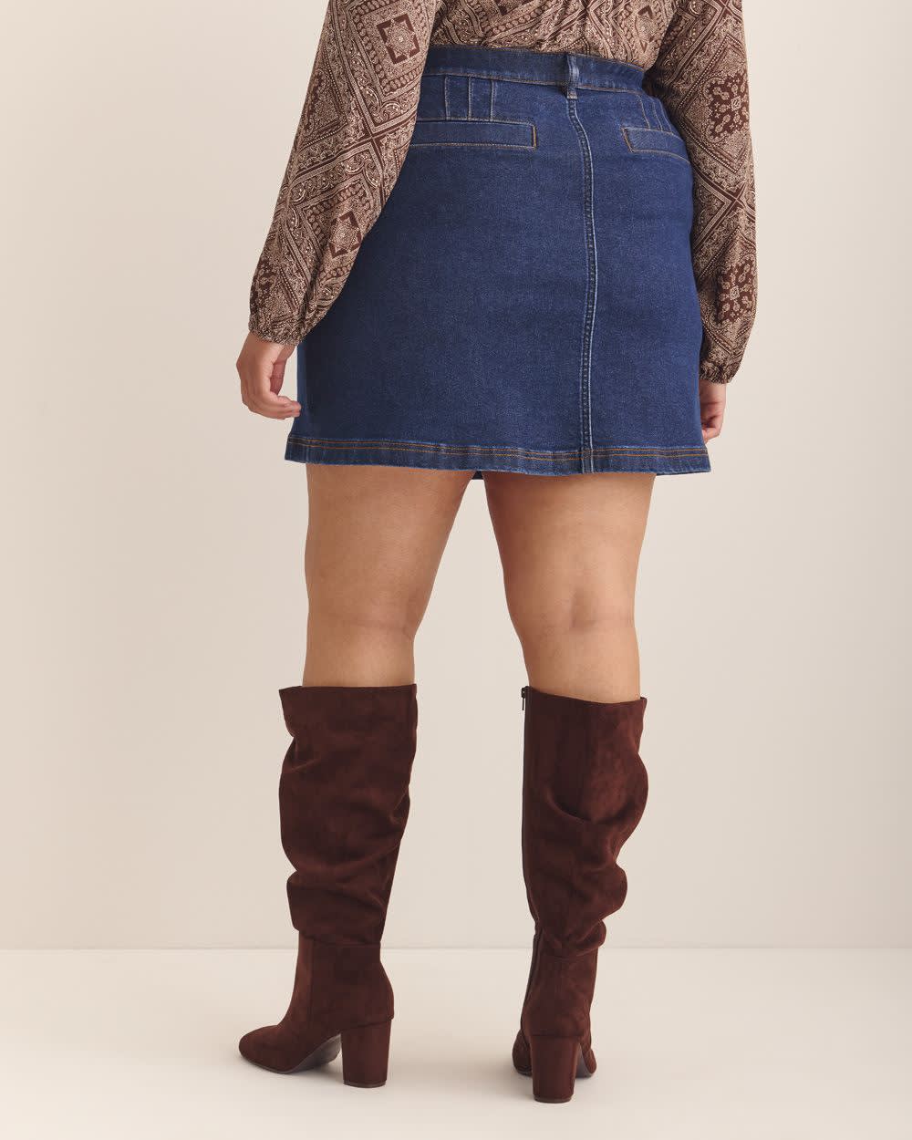 Jupe courte en denim foncée, coupe curvy - d/C JEANS