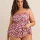 Floral Full Swing Tankini Top with Smocking Detail