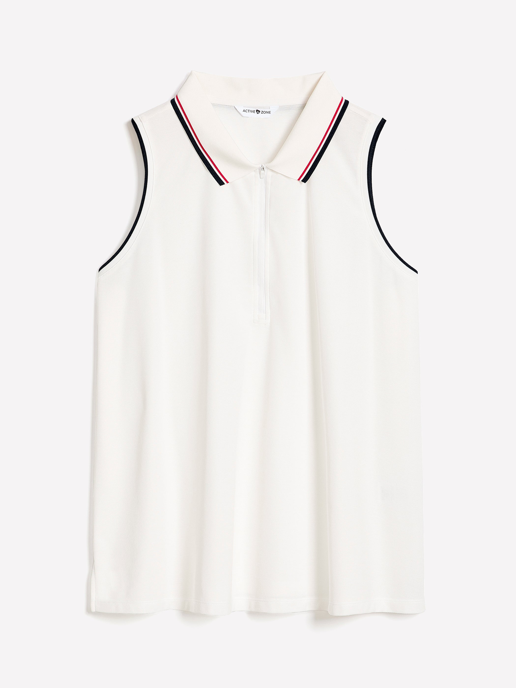 Active Zone Sleeveless Pique Knit Polo Top Plus Size Women's