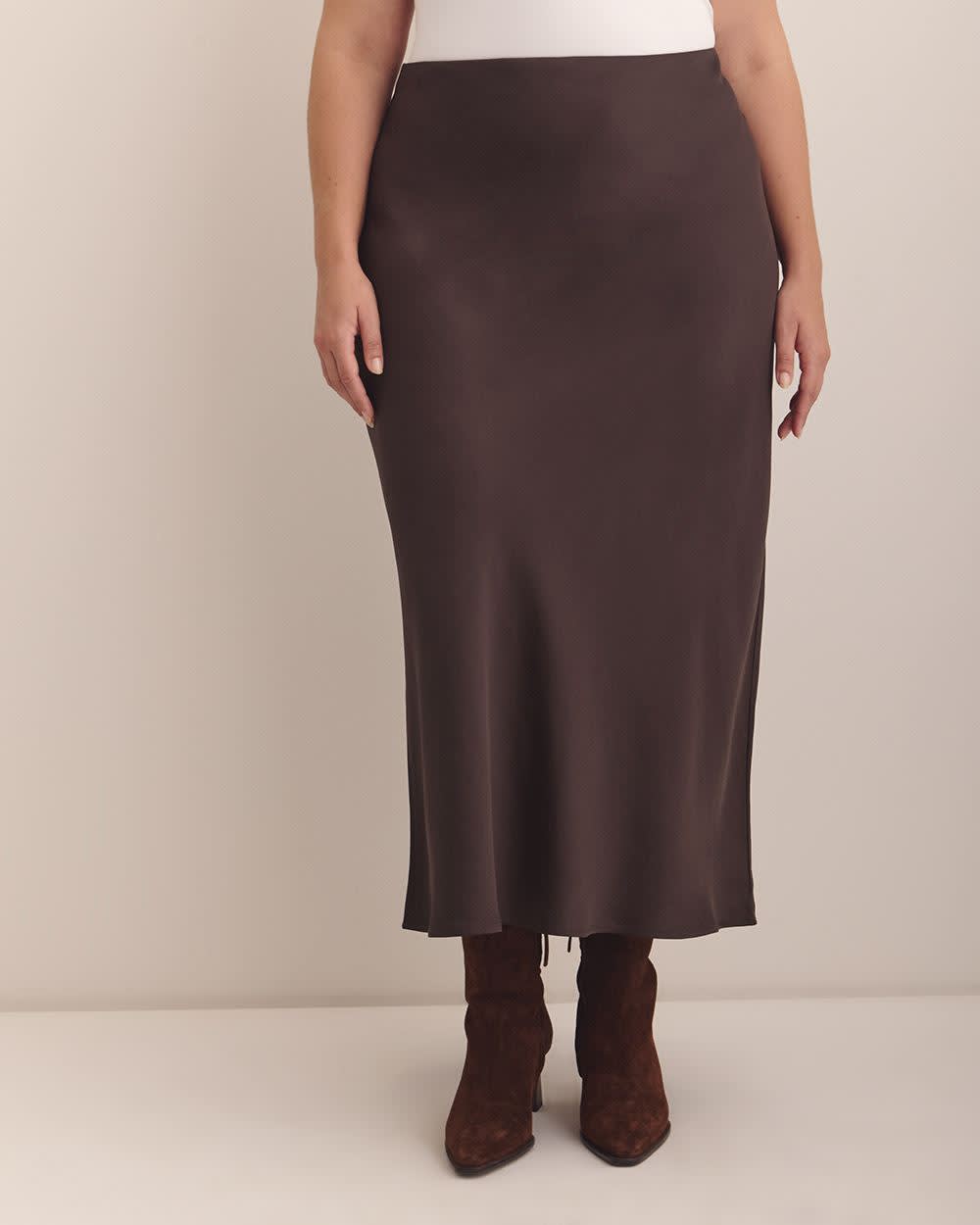 Satin Column Maxi Skirt