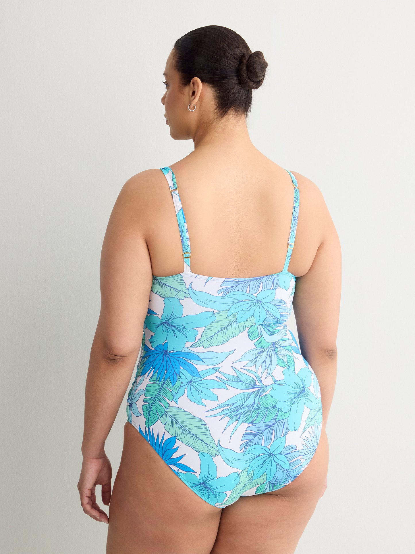 Shirred Bandeau Underwire One-Piece Swim Suit - Bleu by Rod Beattie