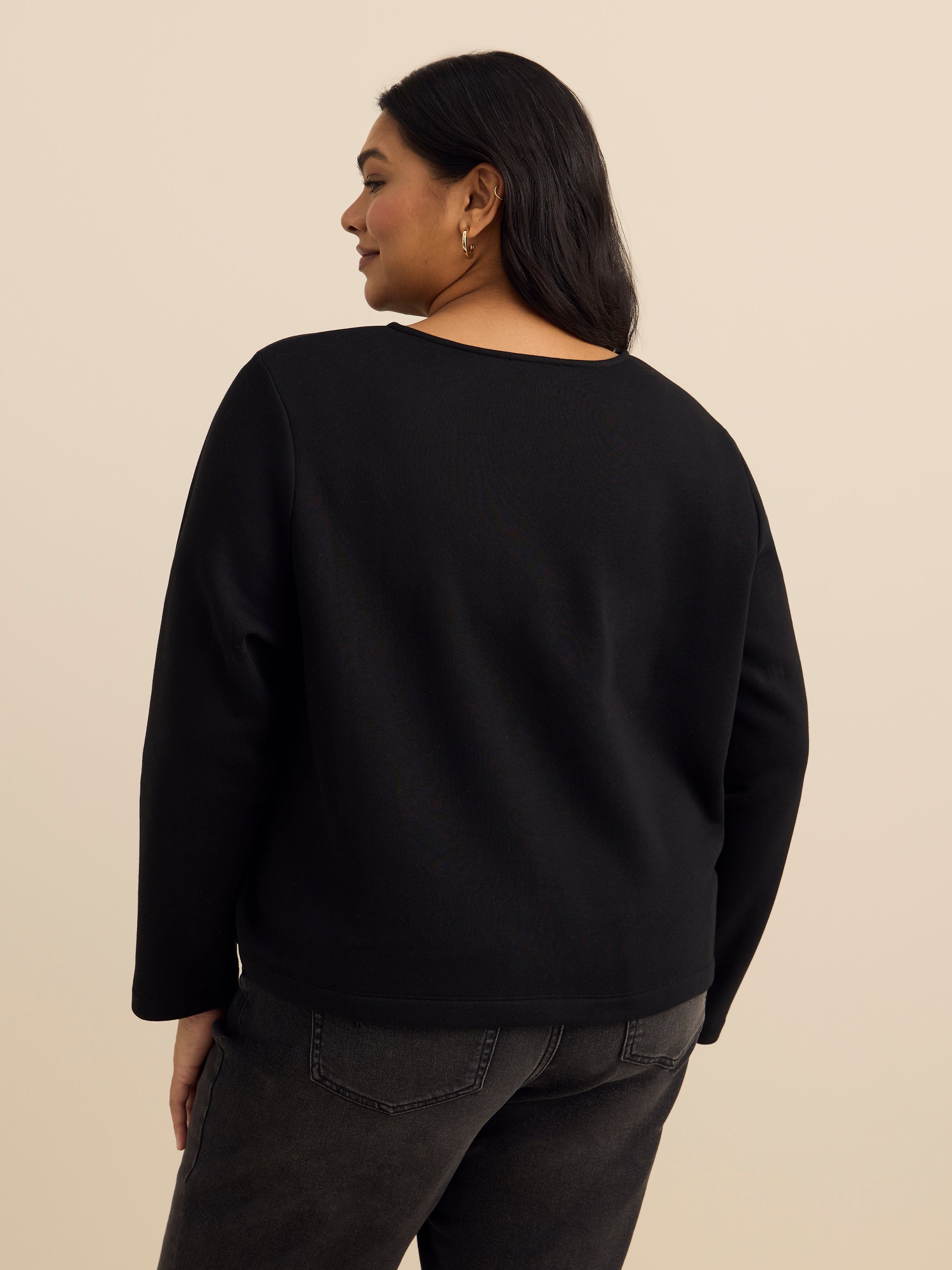 Cardigan court boutonné avec poches