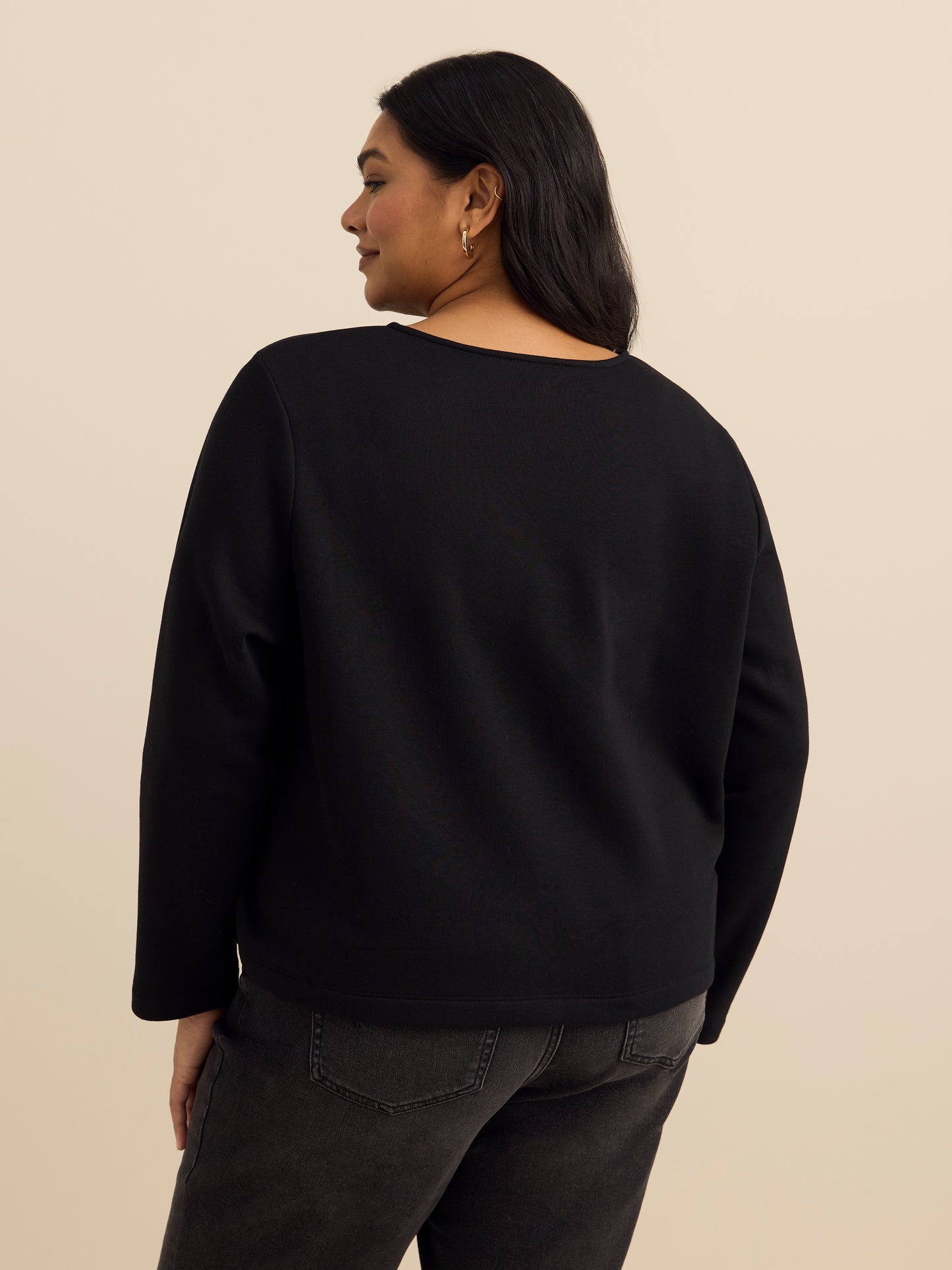 Button-Up Short Cardigan with Pockets