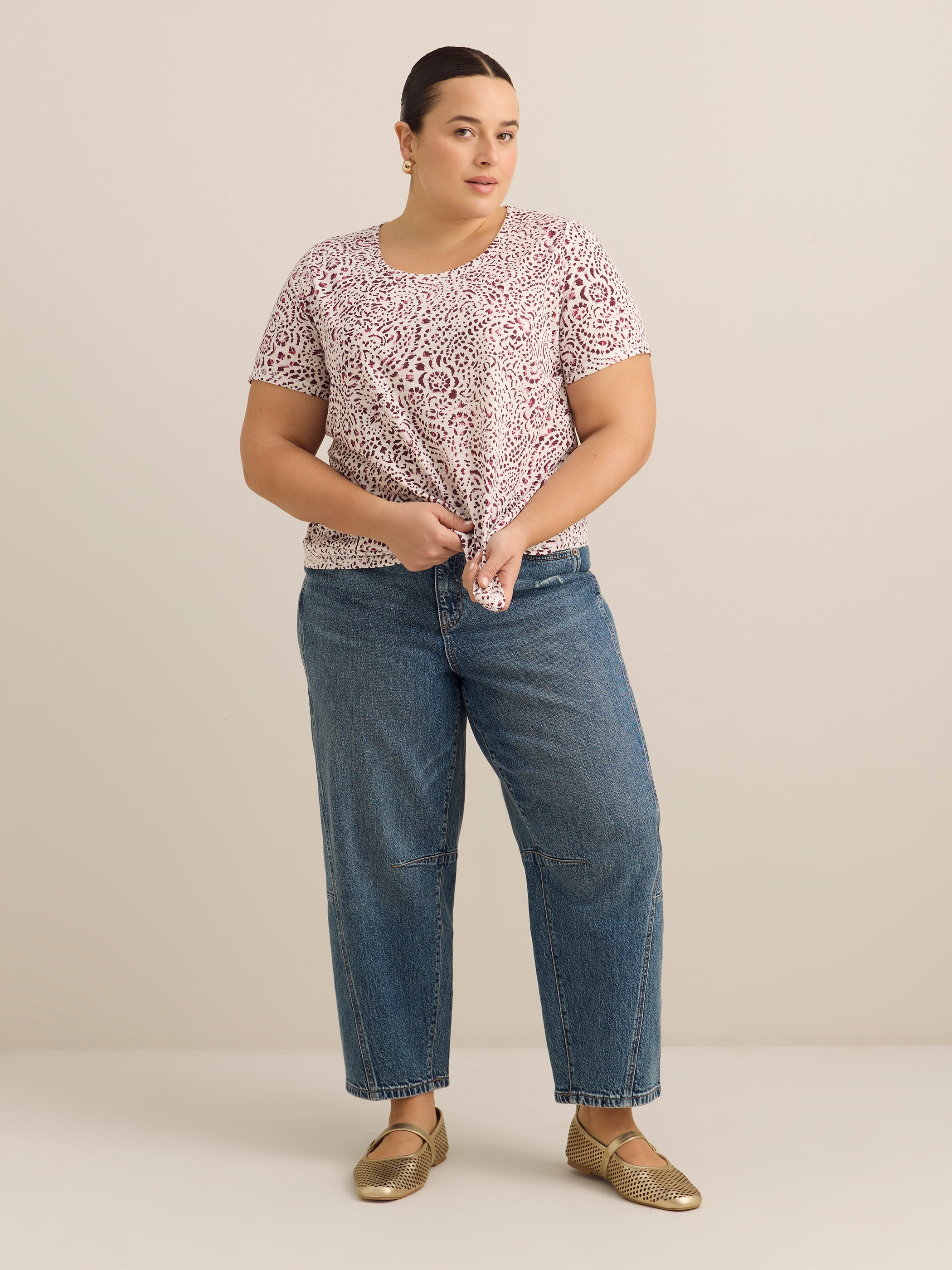 Curvy-Fit Short-Sleeve Crew-Neck Tee