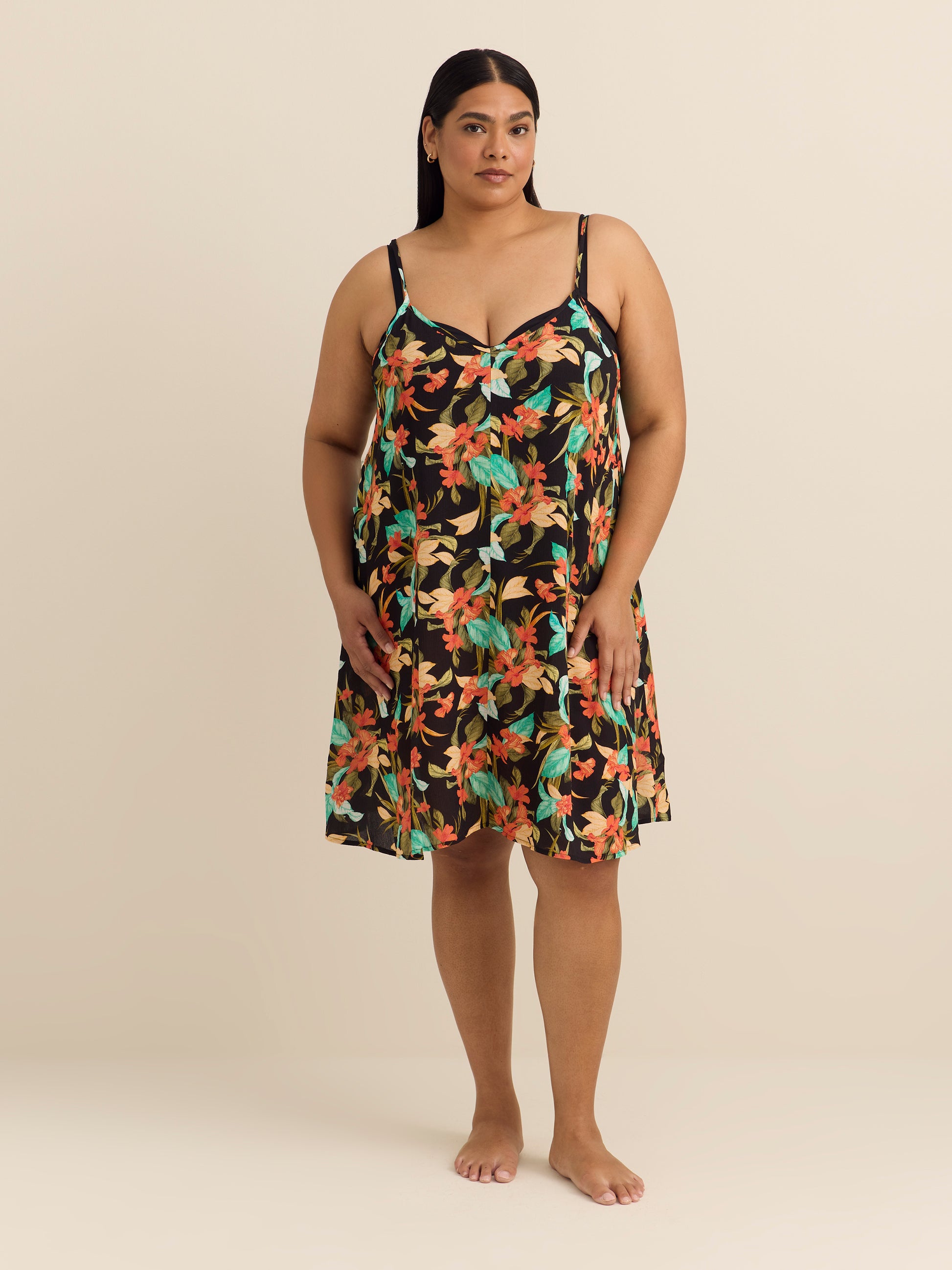 Nicole Printed Sleeveless Cover-Up Dress - Body Glove