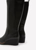 Extra Wide Width, Black Tall Faux-Leather Wedge Boots
