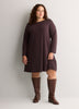 Draped-Neck Swing Dress