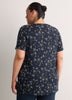 Boyfriend-Fit V-Neck Tee with Slits