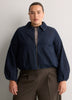 Dark Zip Bubble Denim Jacket