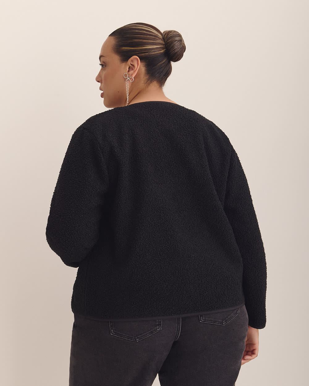 Ladies Knit Cardigan – Straight Fit, Crewneck, Button-Up Front