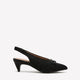 Extra Wide Width, Black Microsuede Slingback Pointy Shoes
