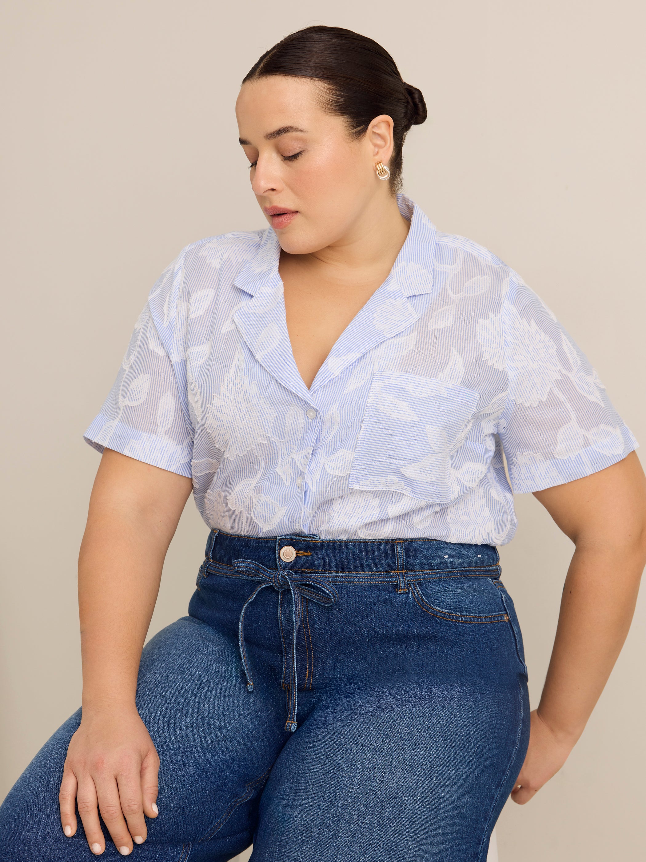 Curvy Mid-Rise Culotte Wide-Leg Denim Pant - d/C JEANS