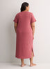 Heather Red Textured Long Short-Sleeve Sleepshirt - tiVOGLIO
