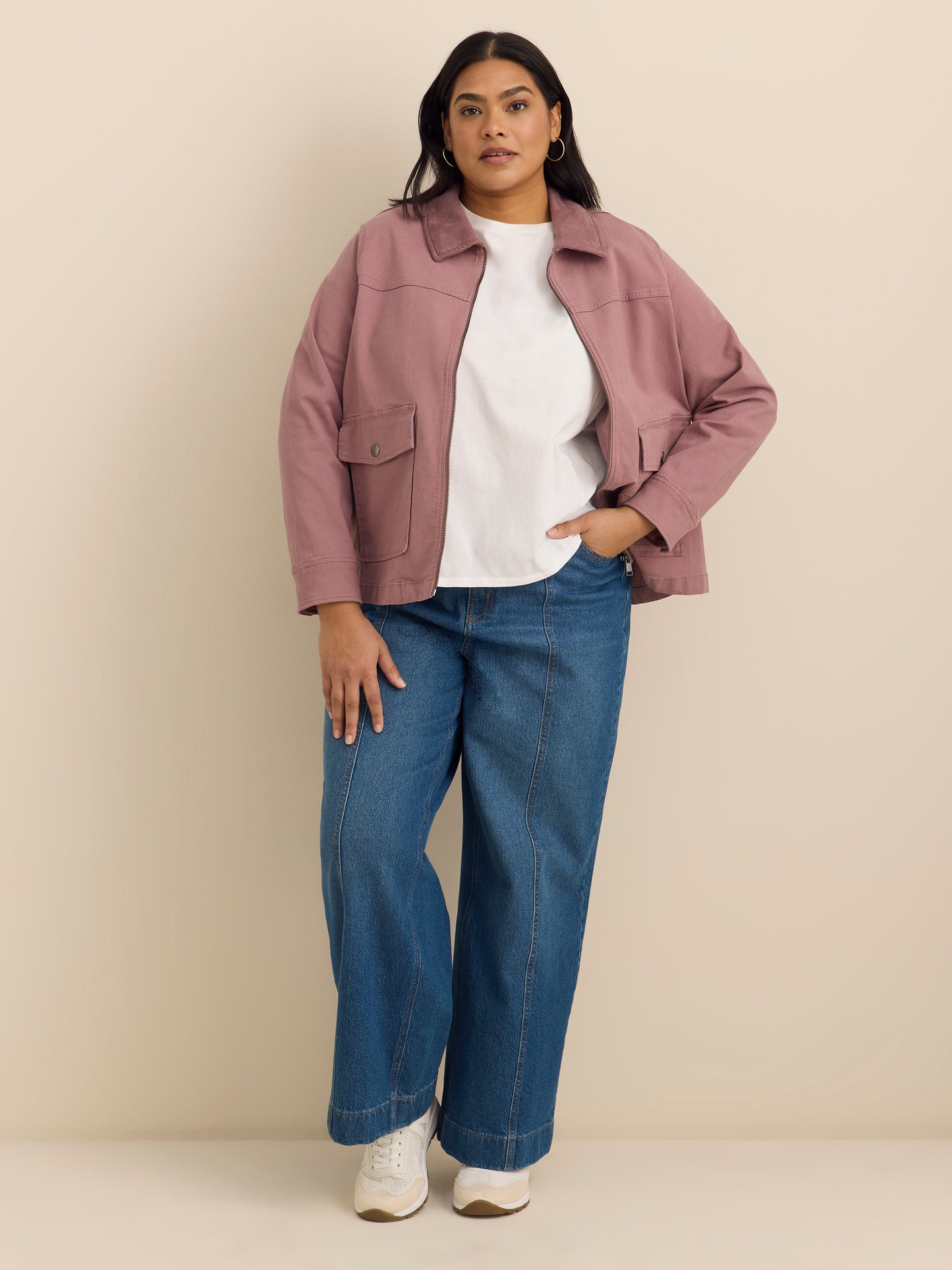 Veste utilitaire en coton délavé