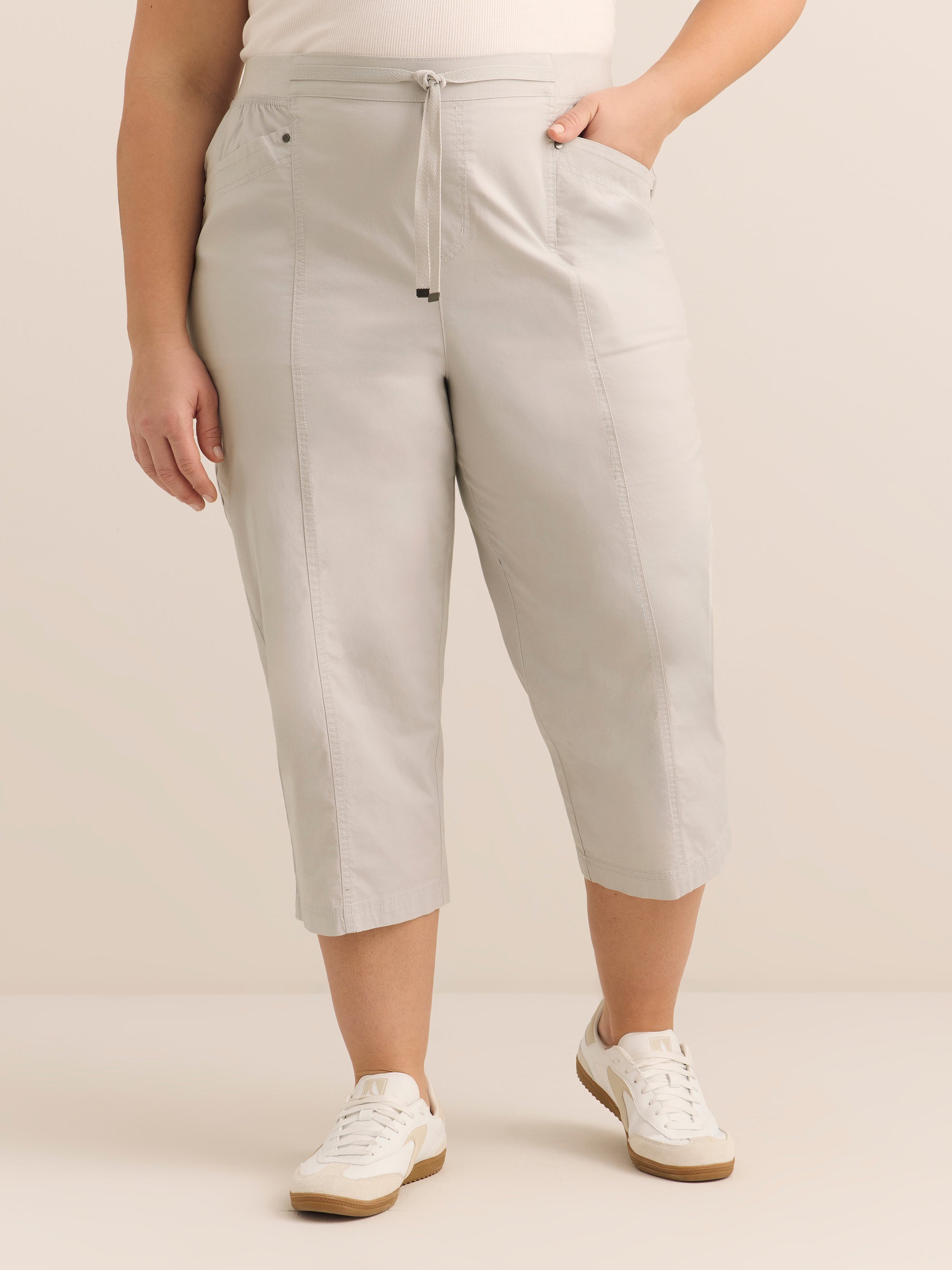 Solid Capri with Adjustable Waistband