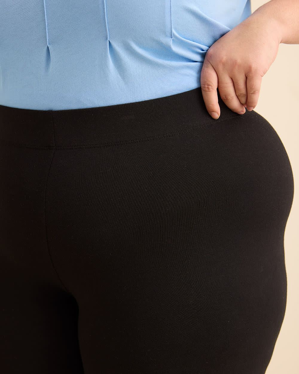 Black Fashion Legging with Crocheted Hem