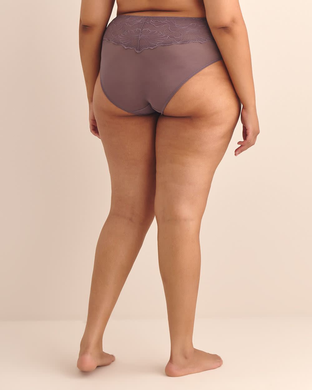 Culotte échancrée en microfibre avec dentelle - Déesse Collection