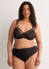 Black Unlined Underwire Double-Layer Lace Bra - Déesse Collection