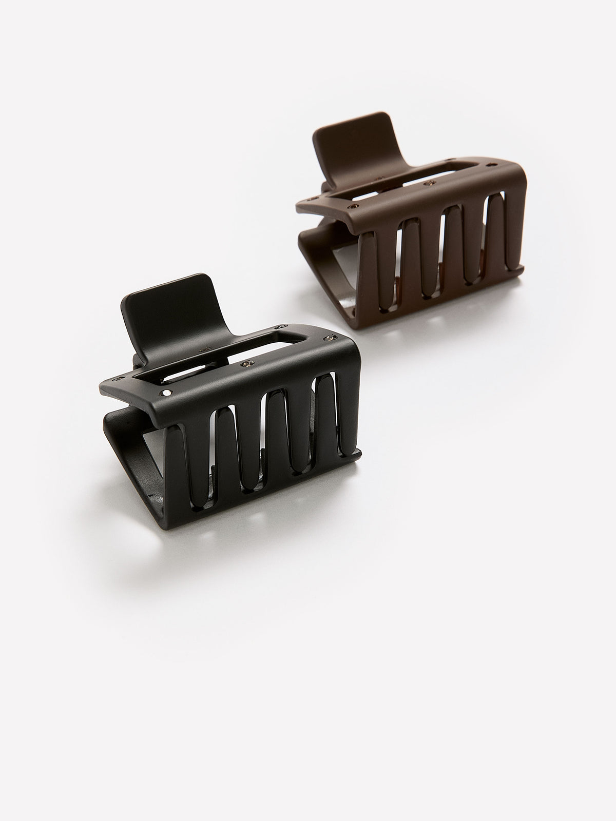 Square Hair Claws with Rhinestones, Set of 2