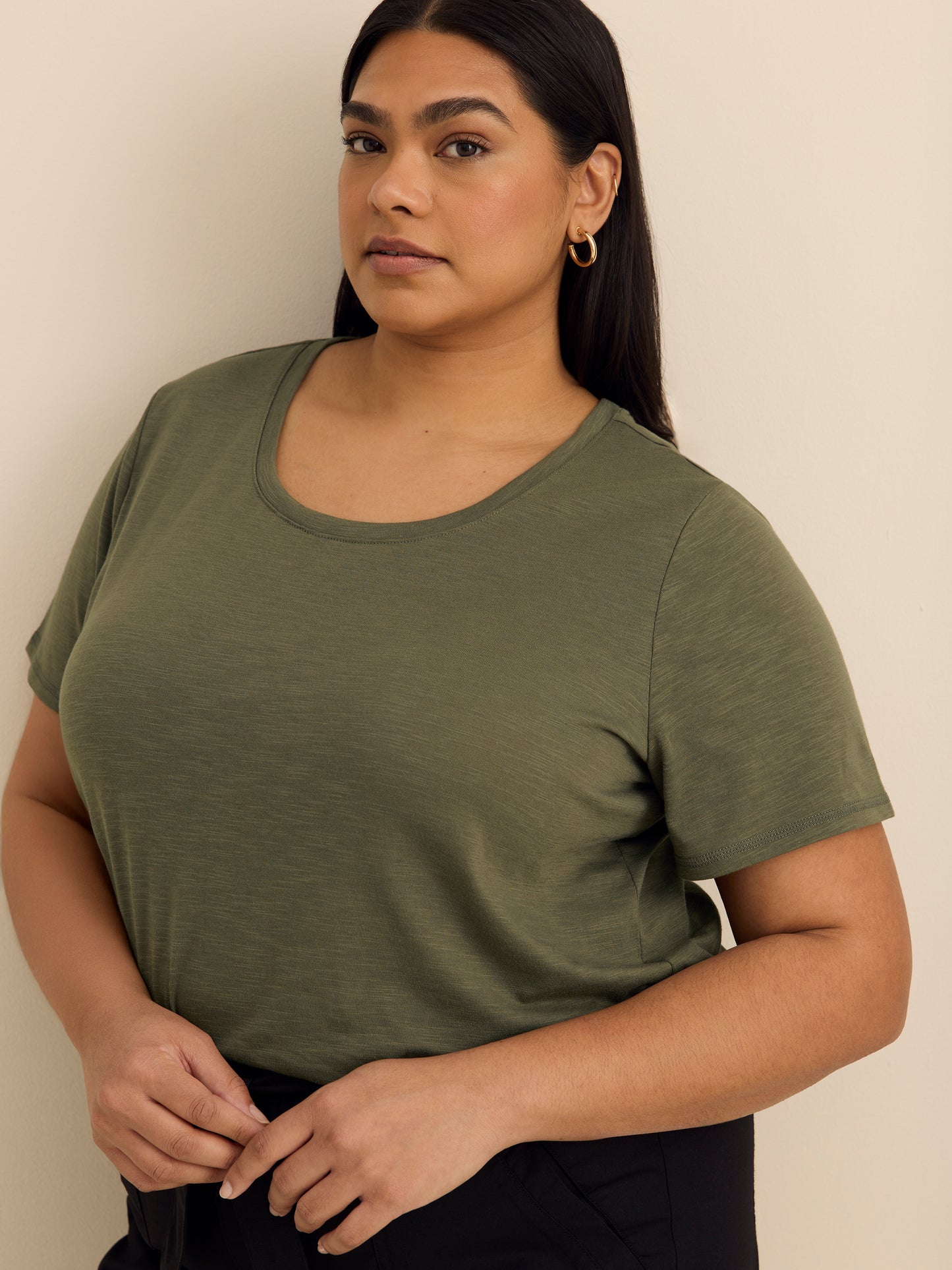 Curvy-Fit Short-Sleeve Crew-Neck Tee