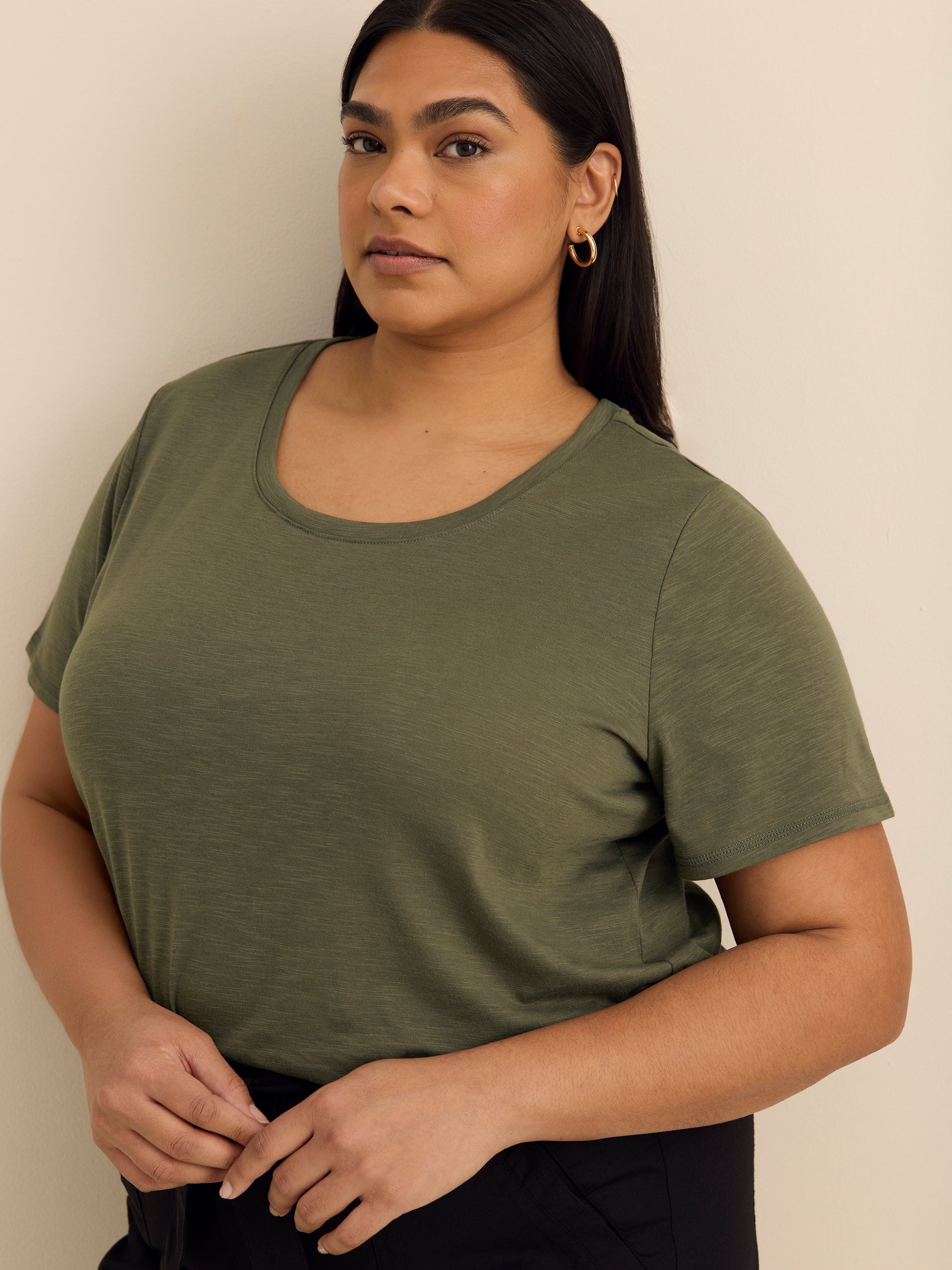 Curvy-Fit Short-Sleeve Crew-Neck Tee