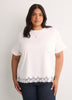 Straight-Fit Short-Sleeve Crew-Neck T-Shirt with Lace Hem
