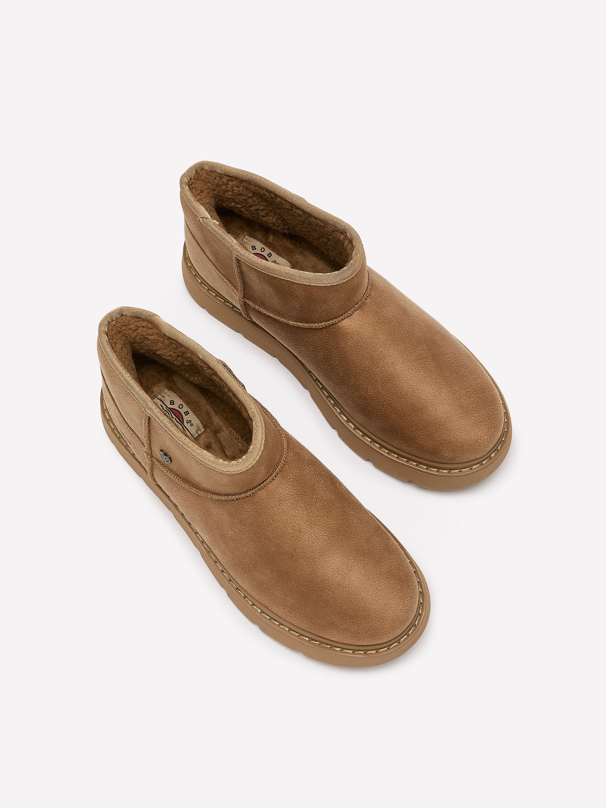 Wide Width, Bobs Keepsakes Slip-On Faux-Leather Winter Bootie - Skechers