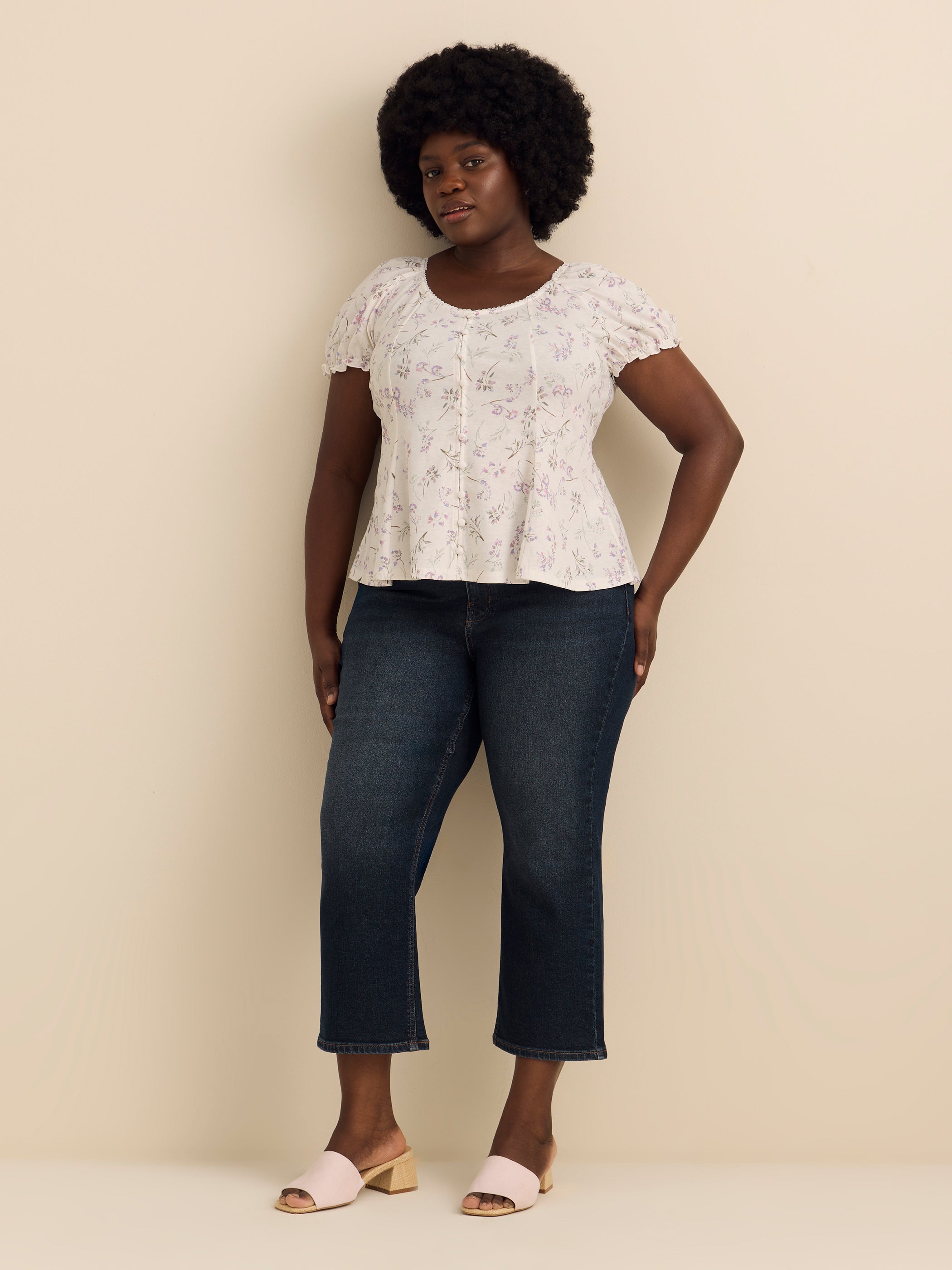 Haut évasée à manches bouffantes - Addition Elle