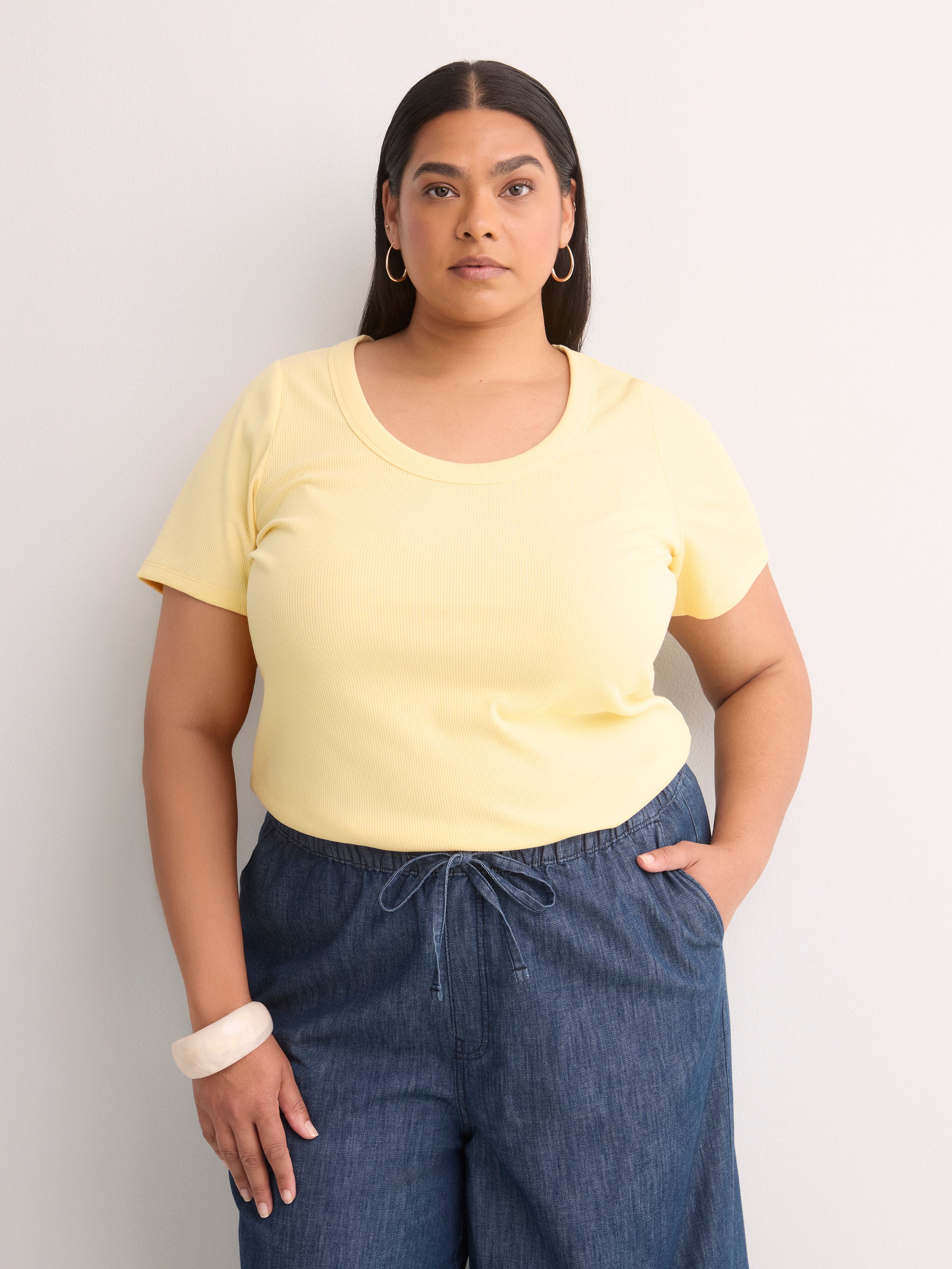 Short-Sleeve Scoop Neck Top