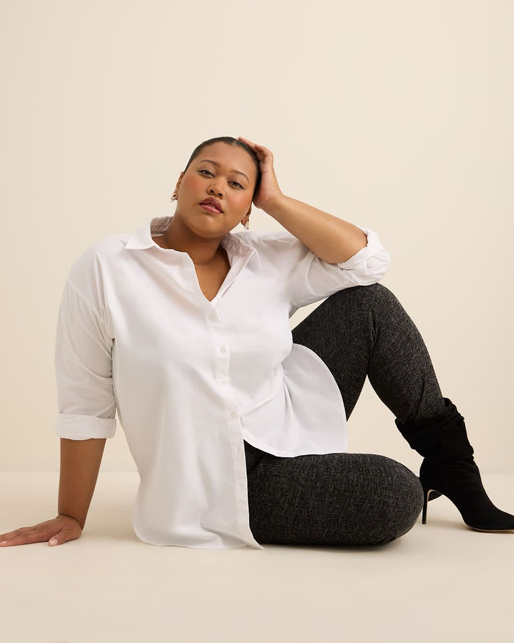 Black Glittery Textured Fashion Legging