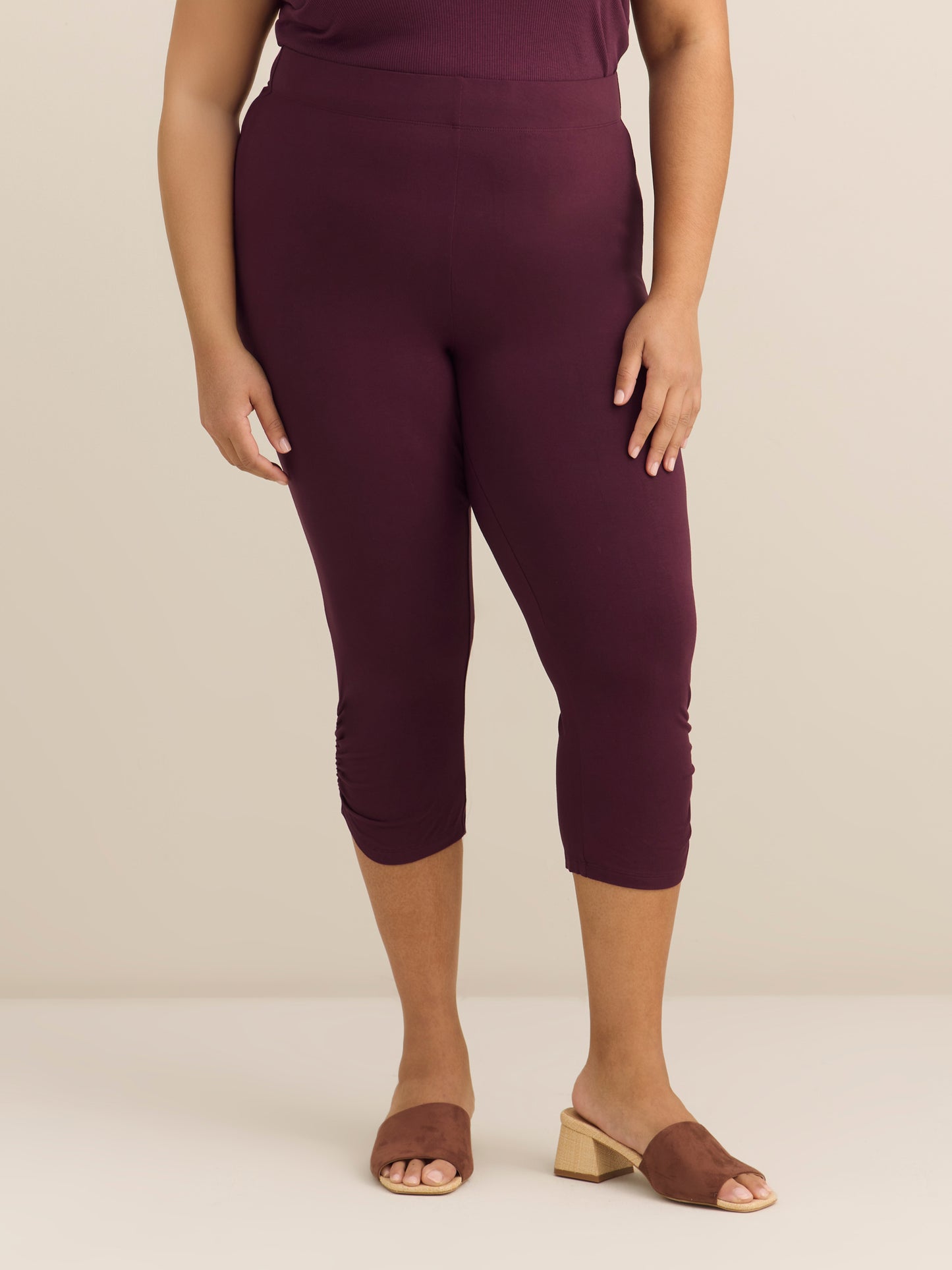 Responsible, Fashion Capri Legging with Shirred Hem