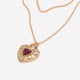 Short Three-Layer Golden Necklace with Heart Pendant